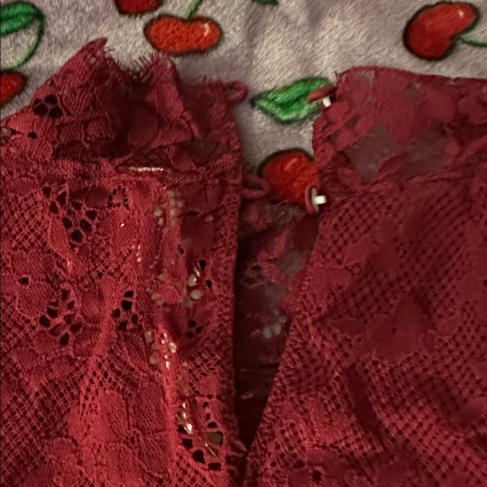 Victoria Secrets Ruby Red Lace Bodysuit Size XL EXCELLENT CONDITION